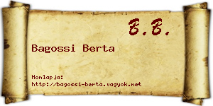 Bagossi Berta névjegykártya